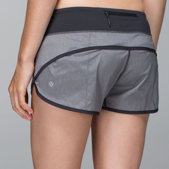 Lululemon Speed UP shorts in Heathered gray w black trim 6 - Picture 2 of 9